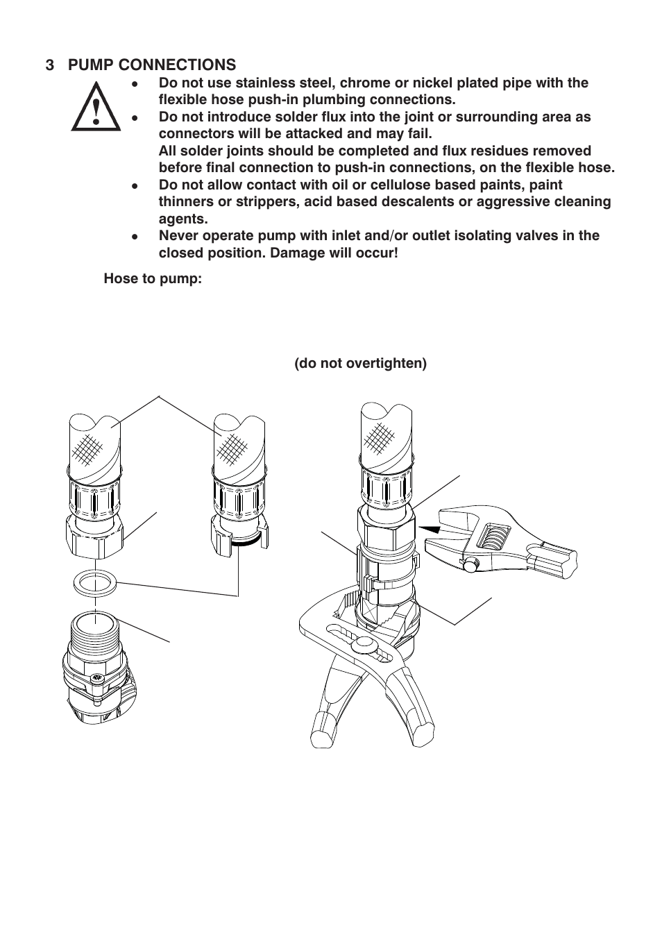 3 pump connections | Stuart Turner Monsoon S1.5 bar Twin User Manual | Page 9 / 24