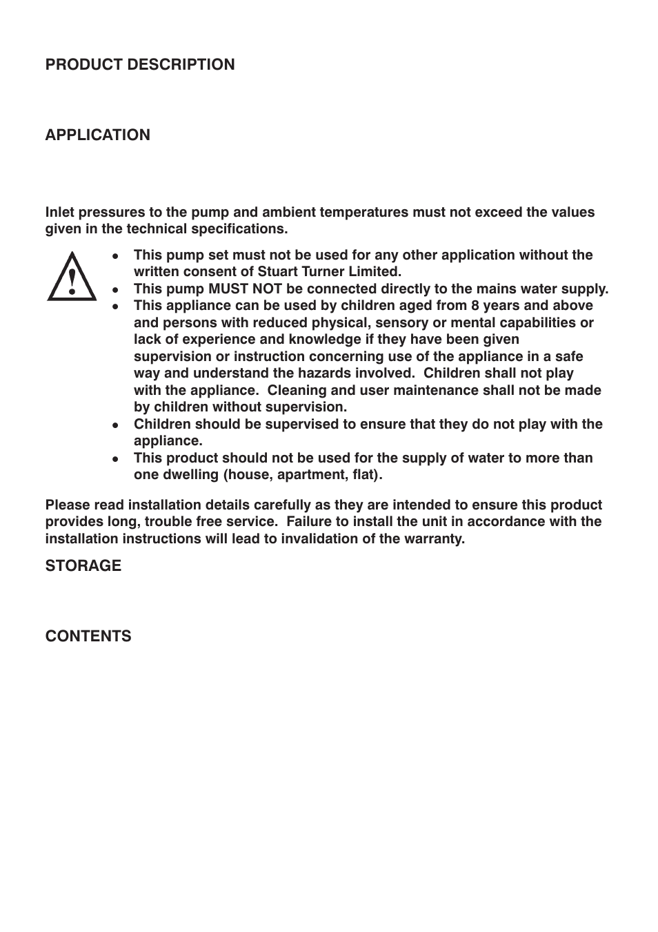 Stuart Turner Monsoon Extra U1.4 bar Single User Manual | Page 2 / 20