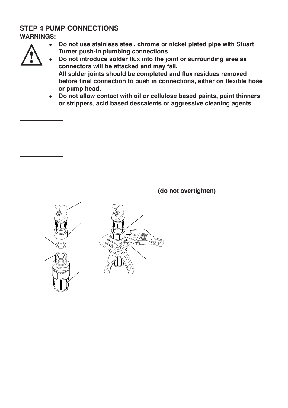 Hose to pipework, Disconnection, Hose to pump | Stuart Turner Monsoon Extra U3.0 bar Single User Manual | Page 9 / 24