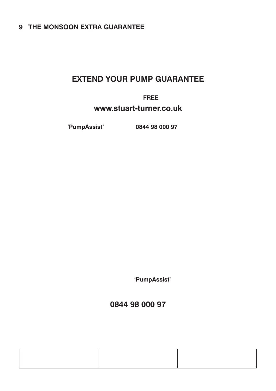 Extend your pump guarantee | Stuart Turner Monsoon Extra S1.4 bar Single User Manual | Page 15 / 16