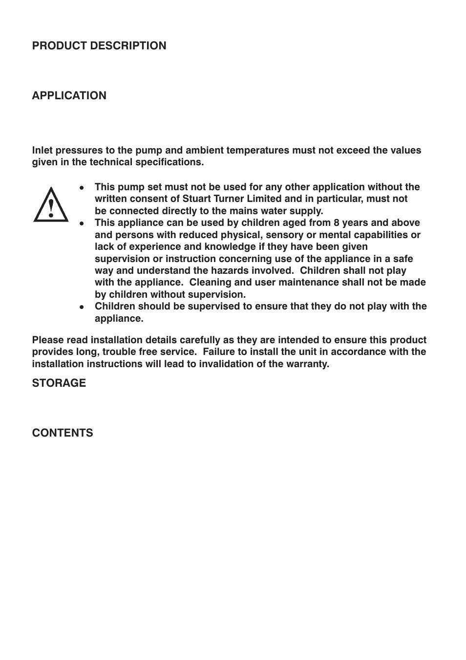 Stuart Turner Monsoon Extra S1.4 bar Single User Manual | Page 2 / 16