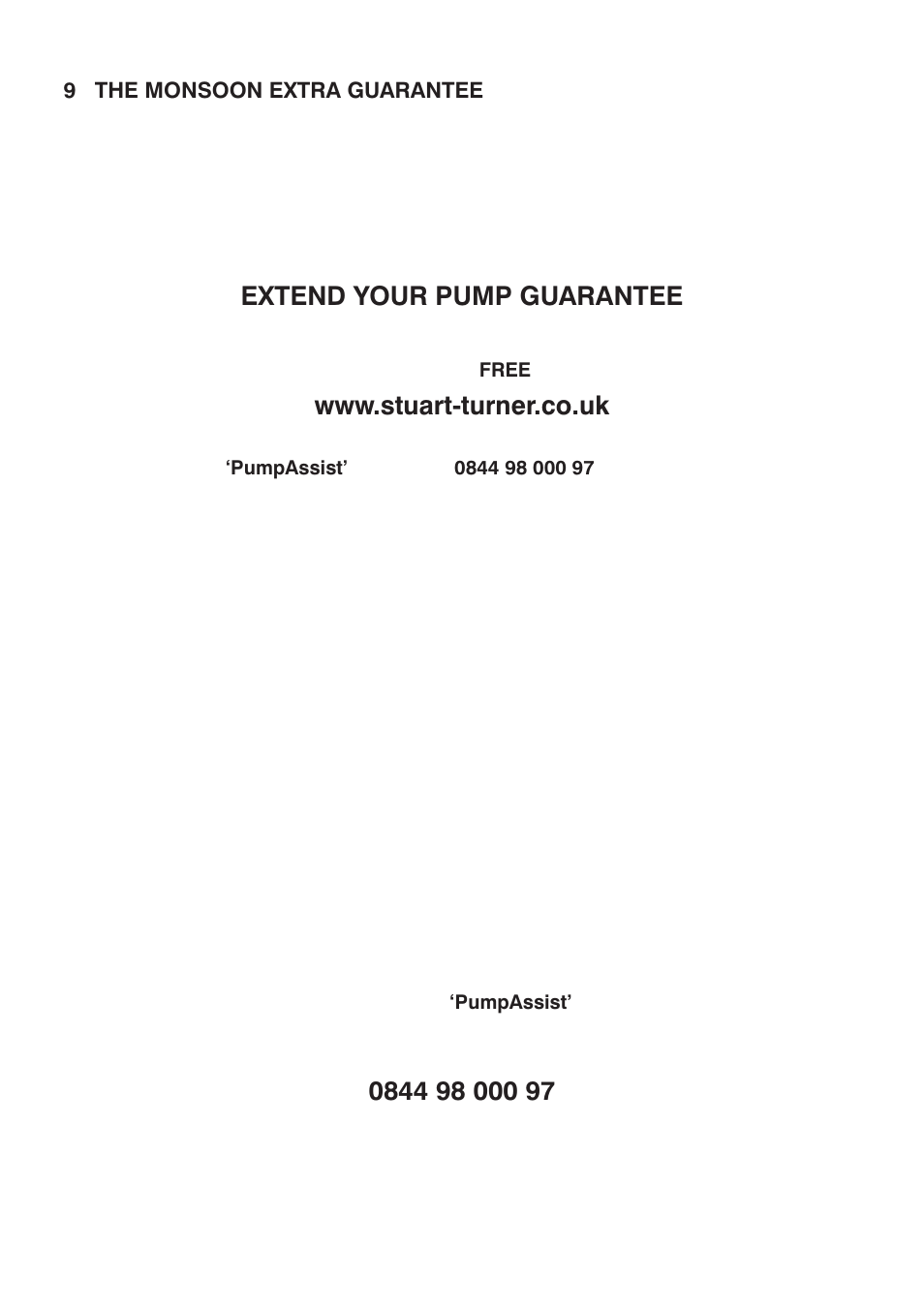 Extend your pump guarantee | Stuart Turner Monsoon Extra 2.6 bar PS User Manual | Page 18 / 20