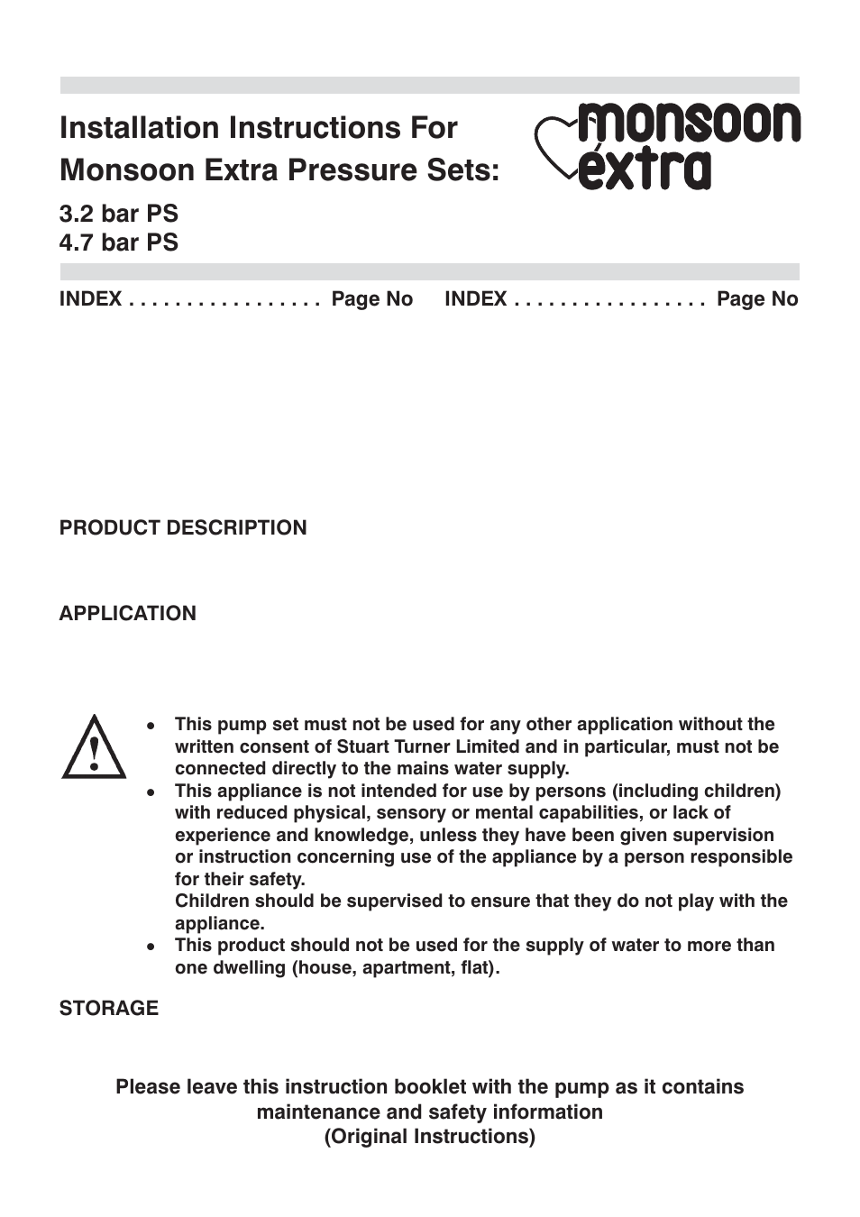 Stuart Turner 3.2 bar PS User Manual | 20 pages