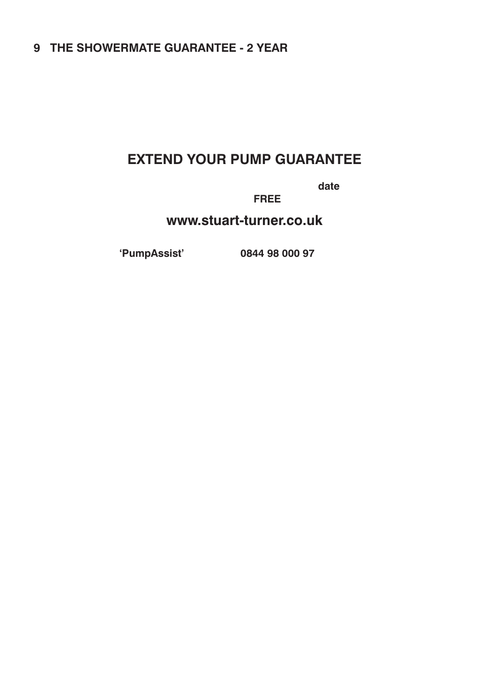 Extend your pump guarantee | Stuart Turner Showermate U1.8 bar Twin User Manual | Page 25 / 28