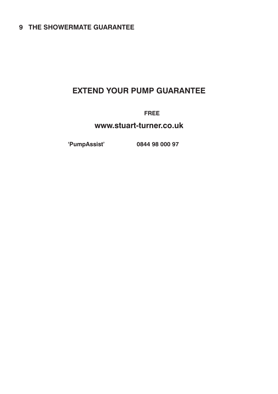 Extend your pump guarantee | Stuart Turner Showermate S1.8 bar Twin User Manual | Page 20 / 24