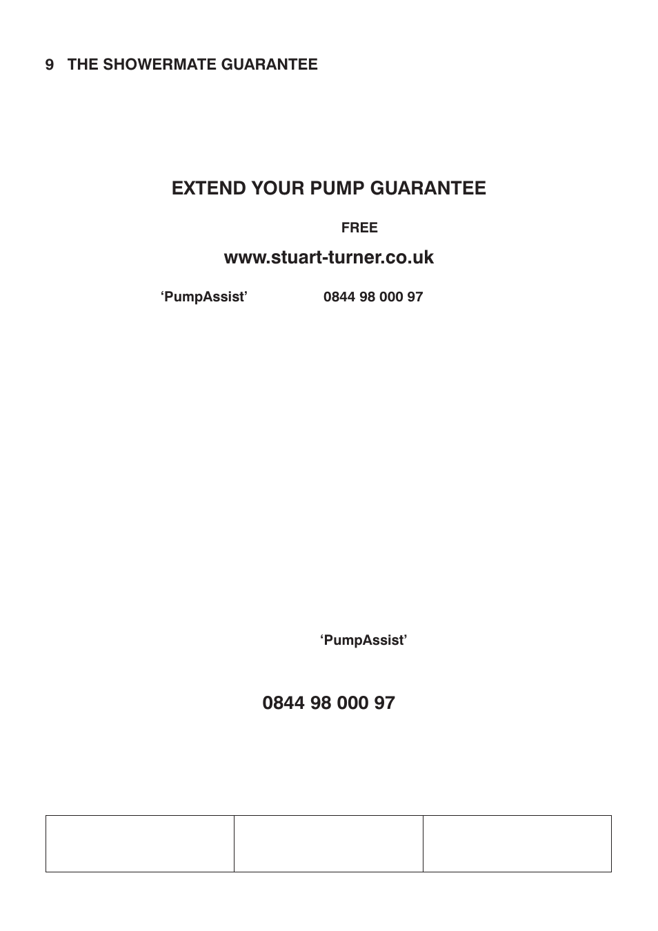 Extend your pump guarantee | Stuart Turner Showermate eco S2.0 bar Twin User Manual | Page 19 / 20