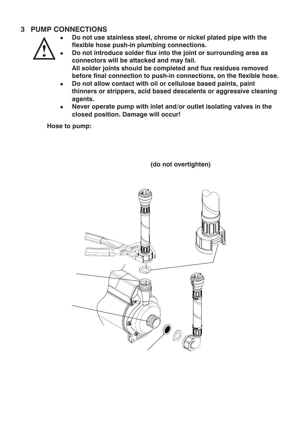 3 pump connections | Stuart Turner S1.5 bar Twin User Manual | Page 9 / 20
