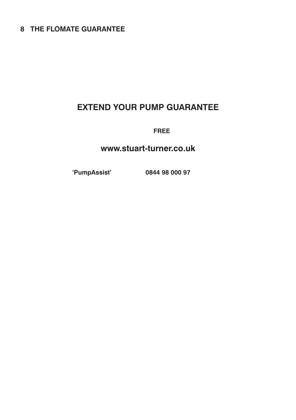 Extend your pump guarantee | Stuart Turner Flomate Mains Boost User Manual | Page 14 / 16