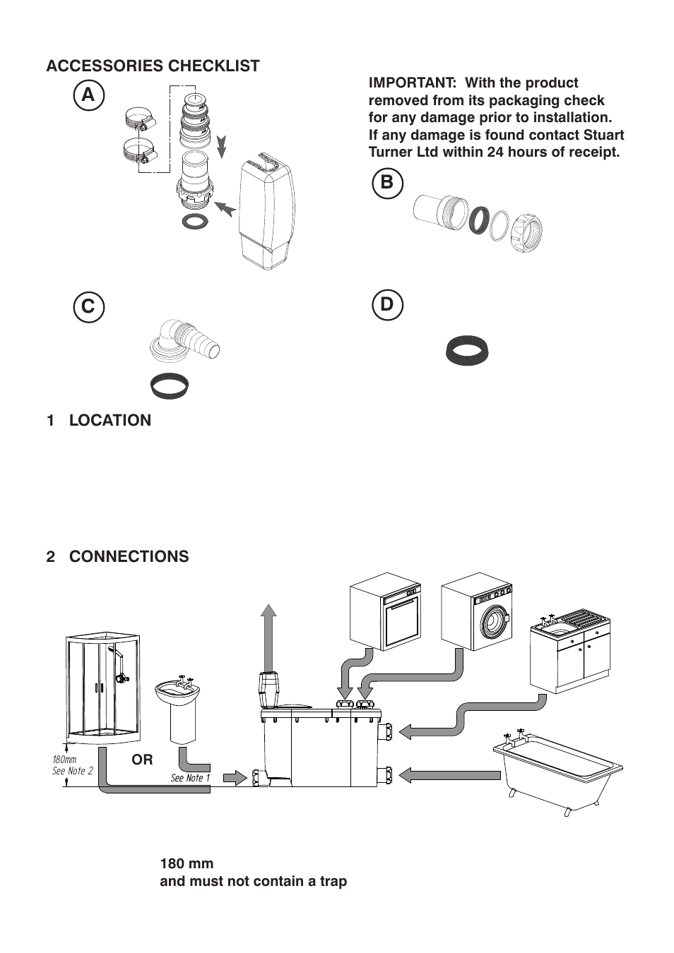 Ab c d | Stuart Turner Pumps - Lifting Station User Manual | Page 4 / 16