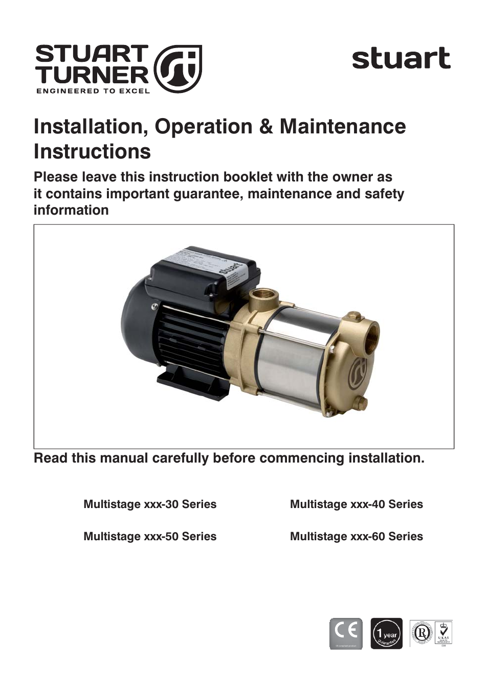 Stuart Turner Multistage xxx-30 Series User Manual | 16 pages