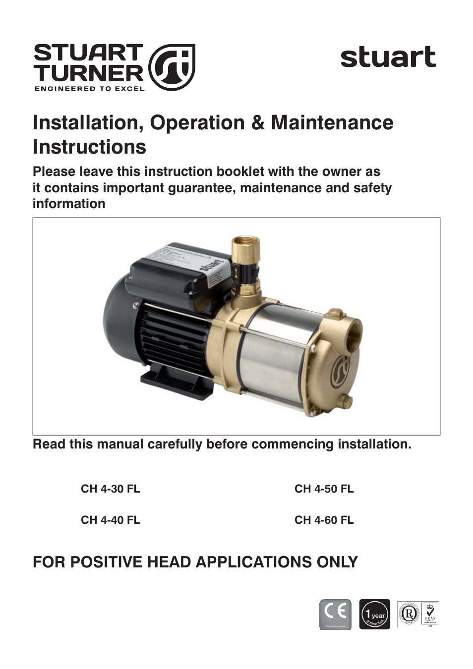 Stuart Turner CH 4-30 FL User Manual | 20 pages