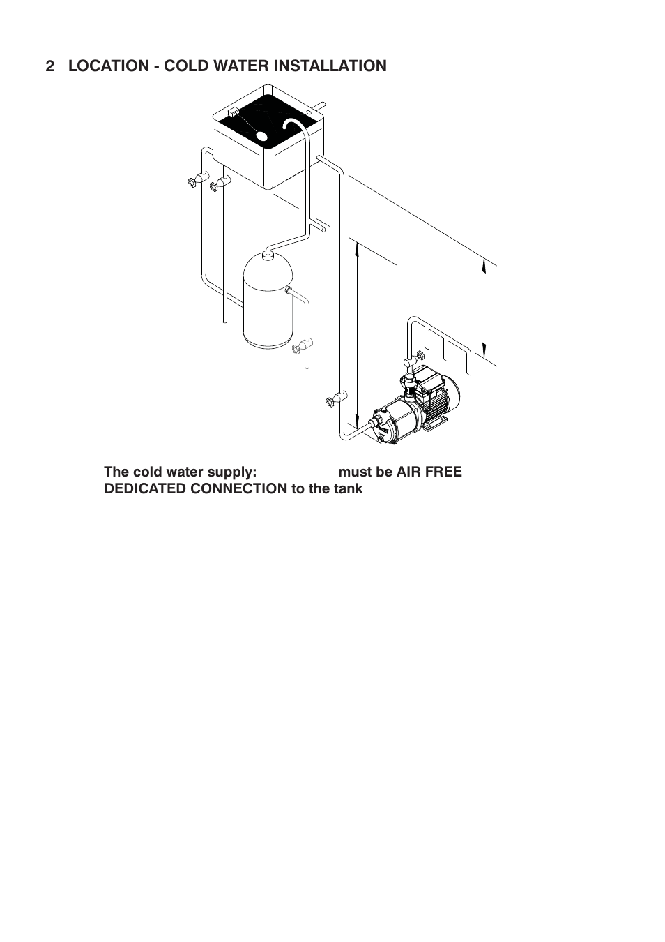 2 location - cold water installation | Stuart Turner CH 4-30 FL User Manual | Page 7 / 20
