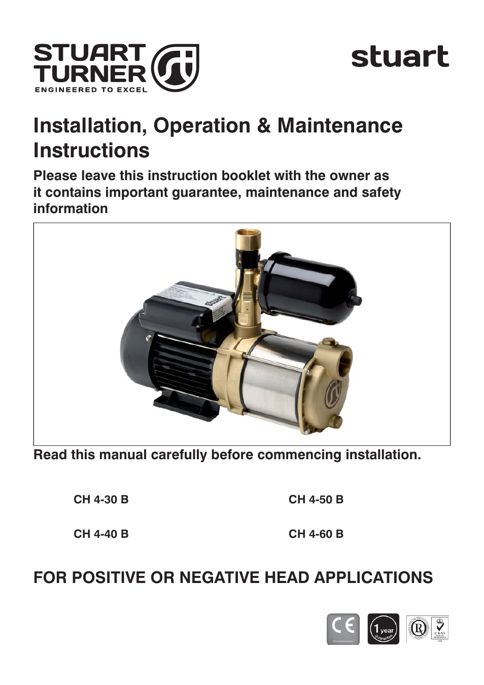 Stuart Turner CH 4-30 B User Manual | 20 pages