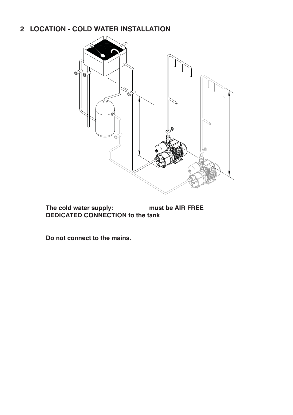 2 location - cold water installation | Stuart Turner CH 4-30 B User Manual | Page 8 / 20