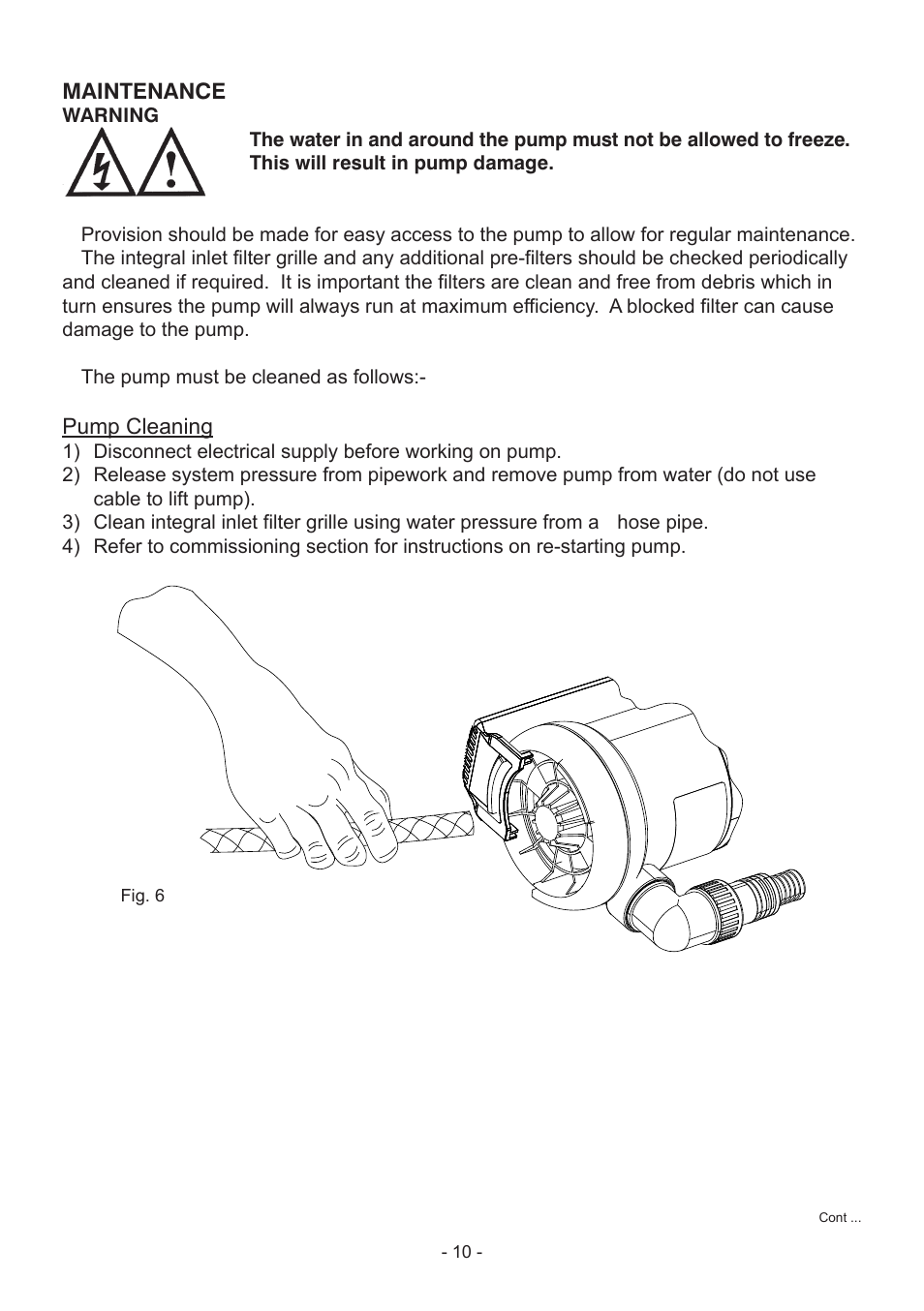 Stuart Turner Submersible Supersub VA User Manual | Page 10 / 16