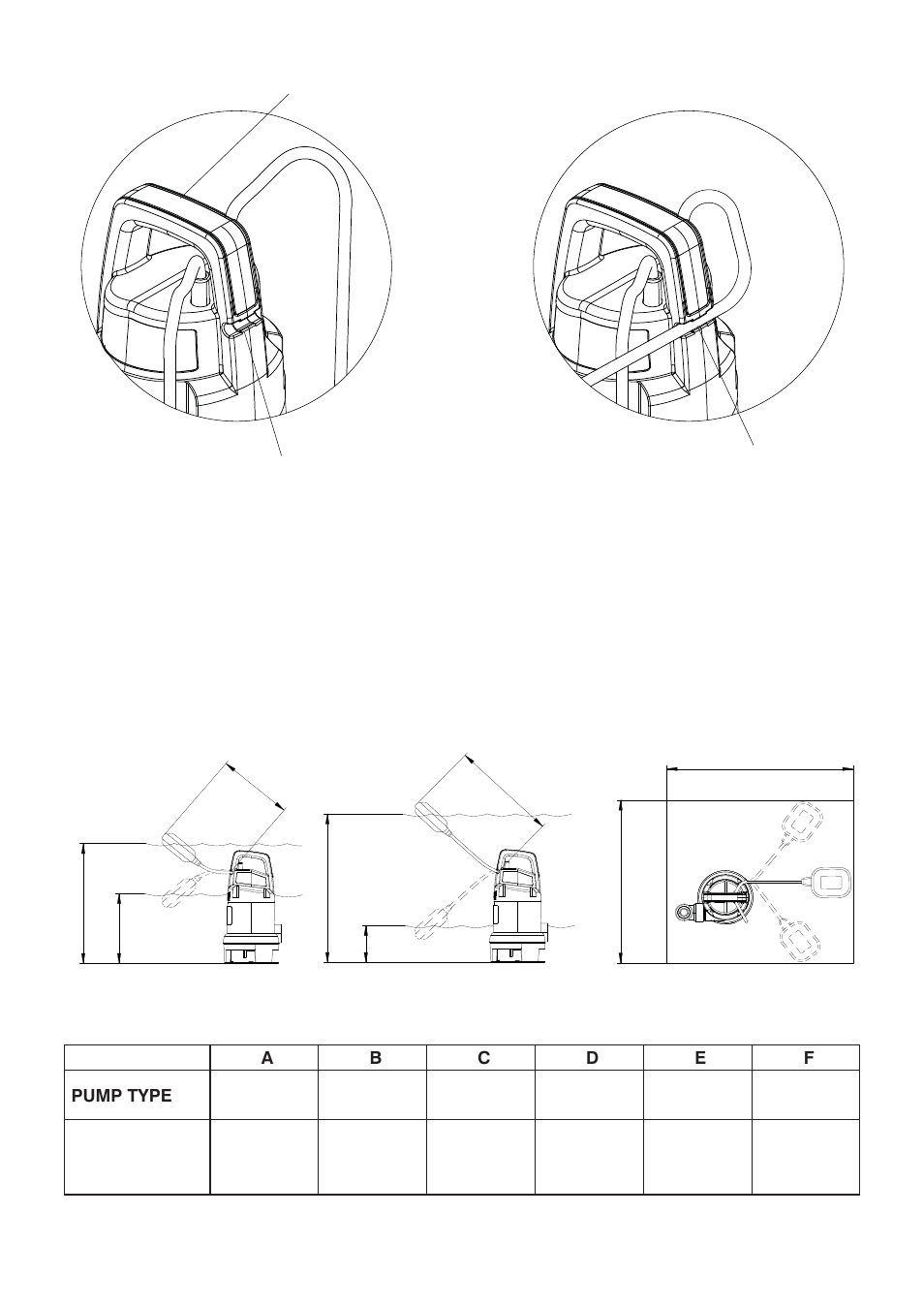 Chart shows min. and max. float switch adjustment | Stuart Turner Submersible Supersub User Manual | Page 7 / 16