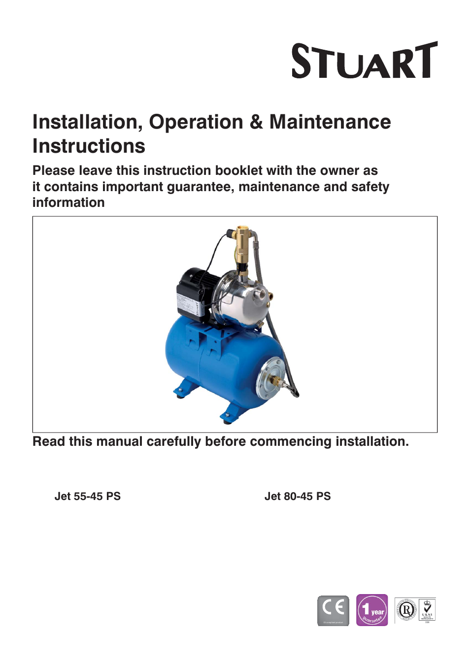 Stuart Turner Jet Pump 45 PS User Manual | 16 pages