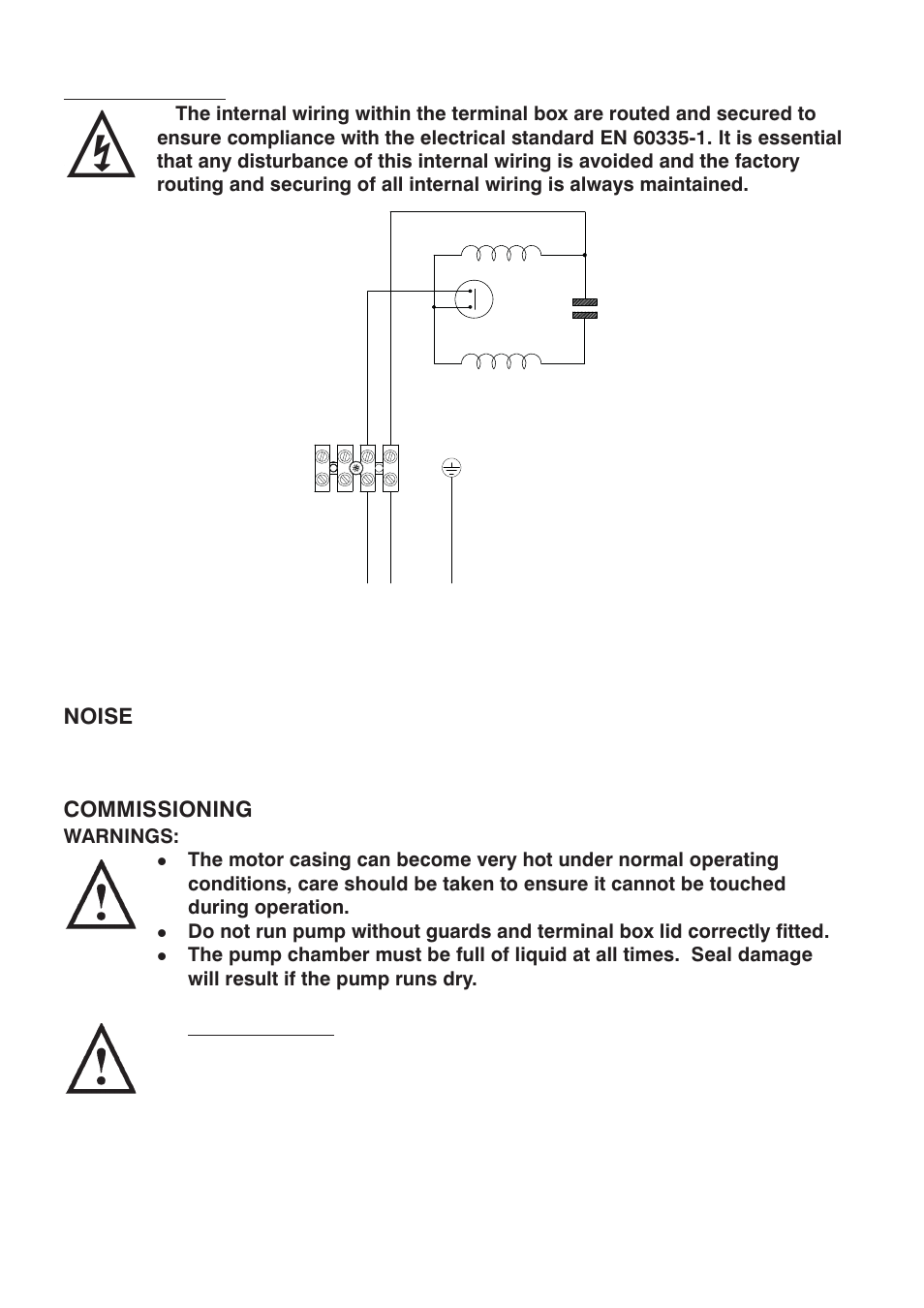 Noise, Commissioning, Wiring diagrams | Stuart Turner PH 45 TS S User Manual | Page 10 / 16