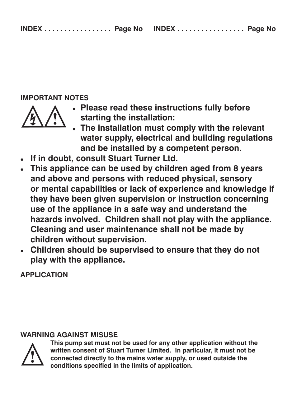 If in doubt, consult stuart turner ltd | Stuart Turner PH 45 TS S User Manual | Page 2 / 16