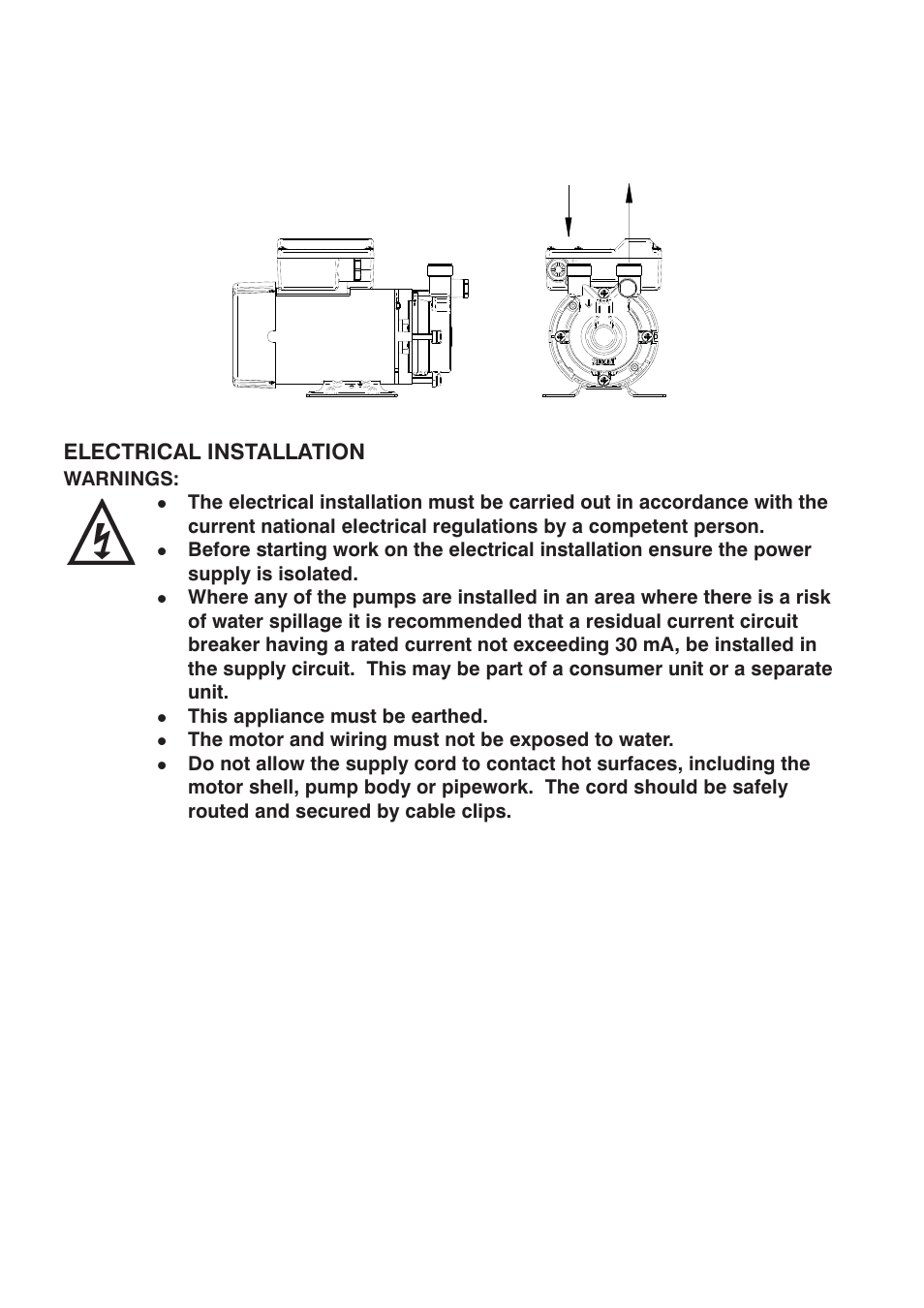 Electrical installation | Stuart Turner PH 45 TS S User Manual | Page 6 / 16