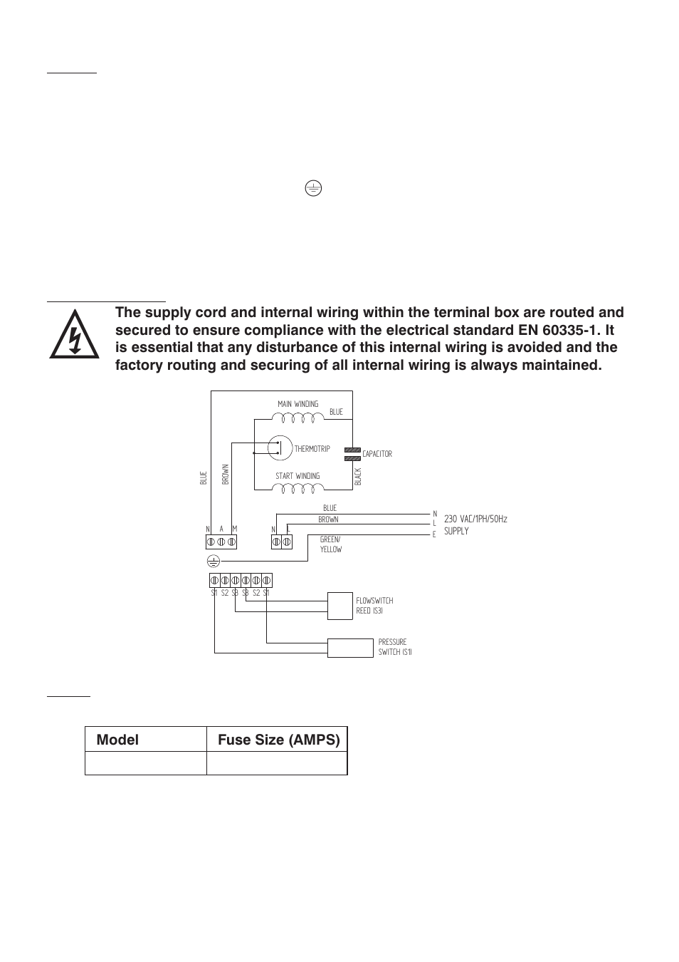 Wiring, Wiring diagrams, Fuses | Stuart Turner PH 35 ES B User Manual | Page 12 / 20