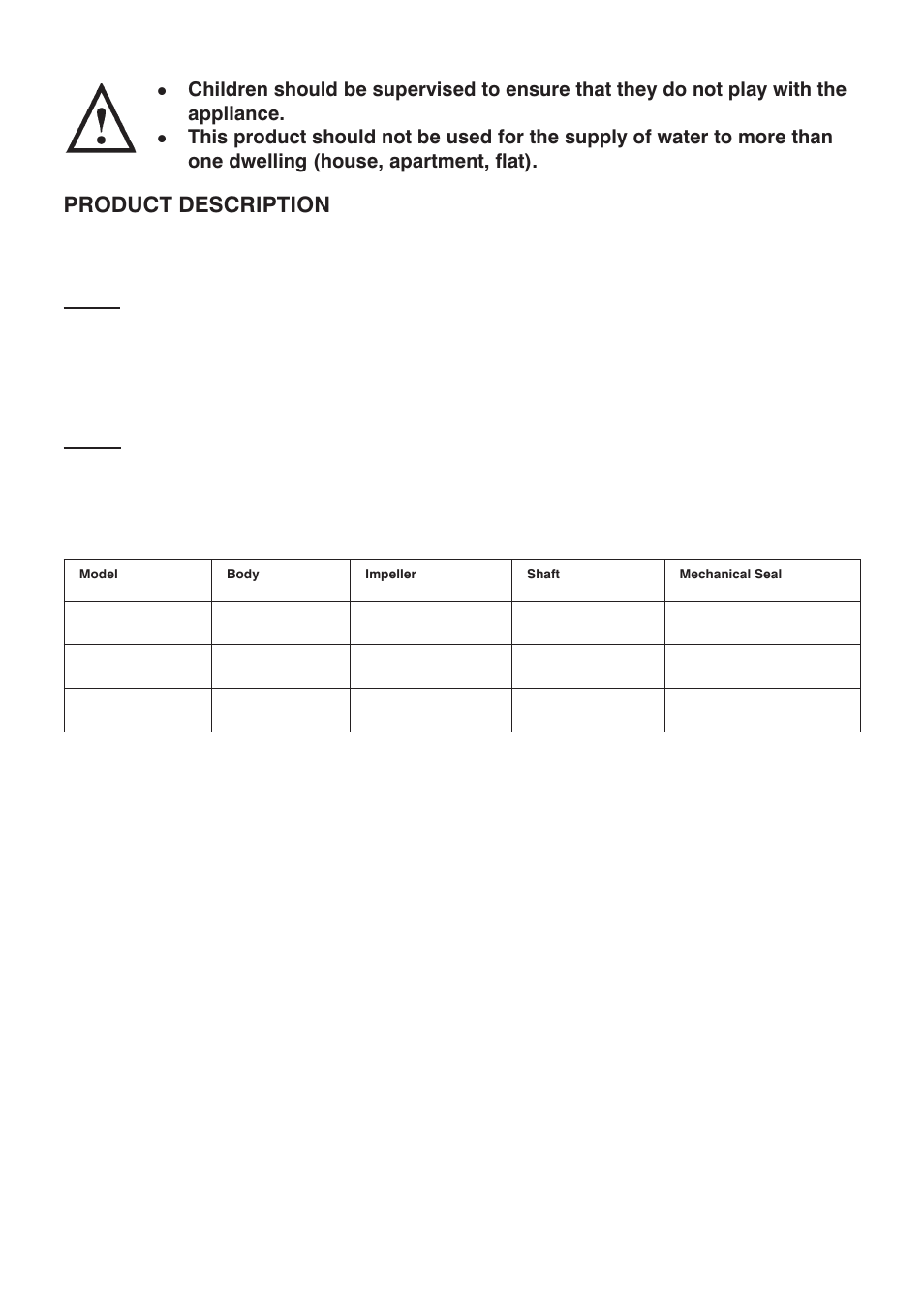 Product description, Motor, Pump | Stuart Turner PH 35 ES B User Manual | Page 3 / 20