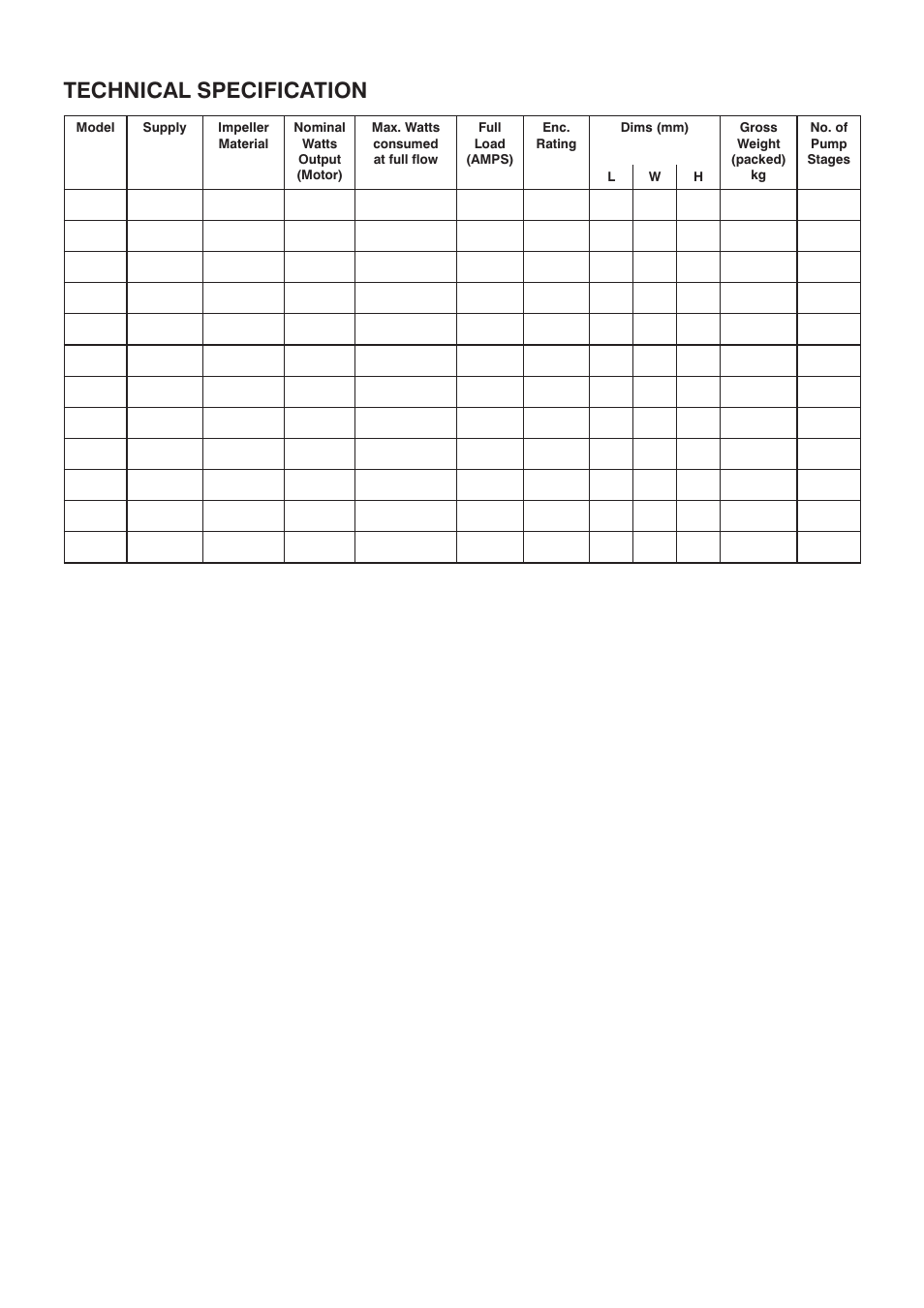 Technical specification | Stuart Turner Kennet 2 User Manual | Page 4 / 20