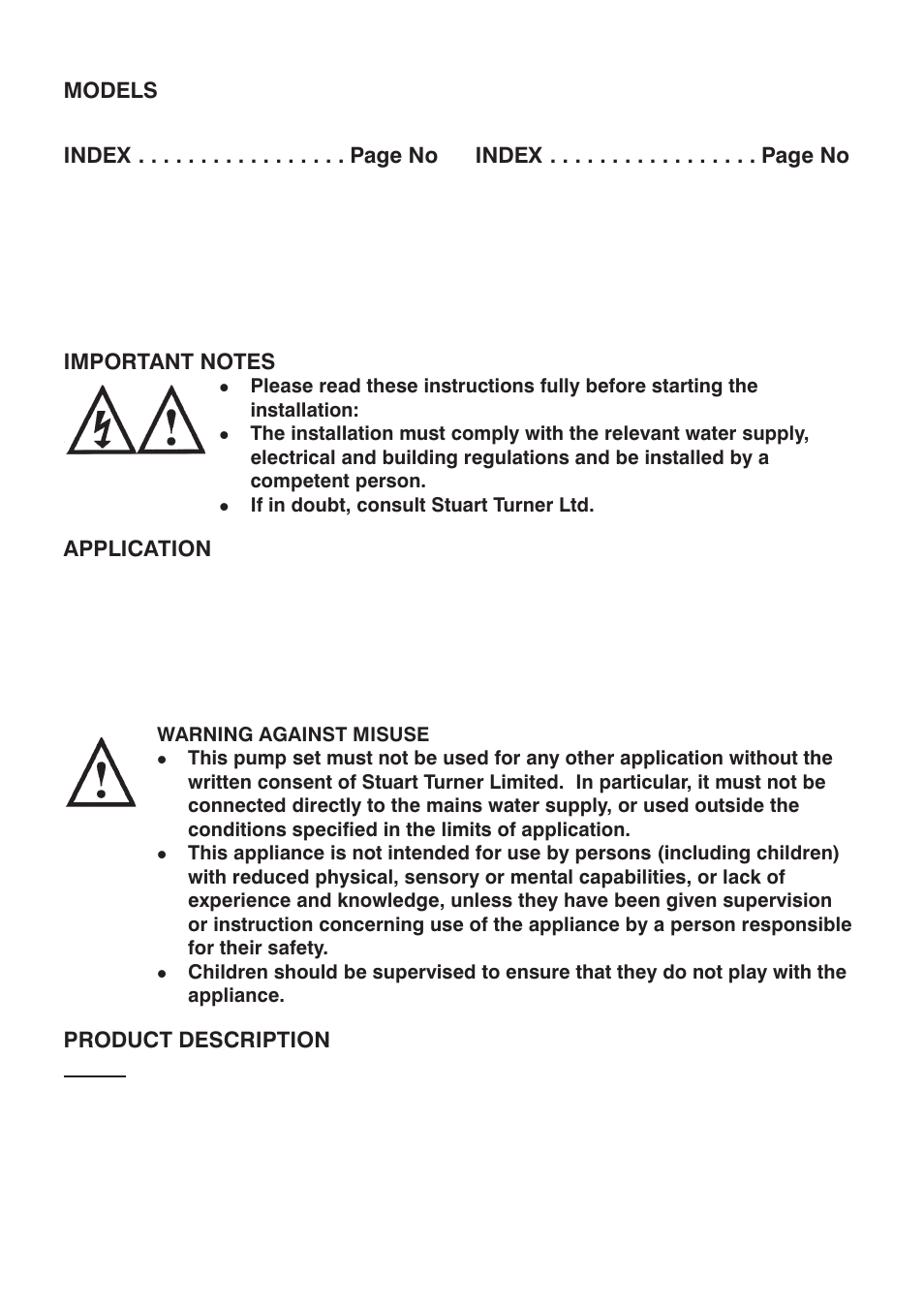 Stuart Turner 12/50 12 V User Manual | Page 2 / 12
