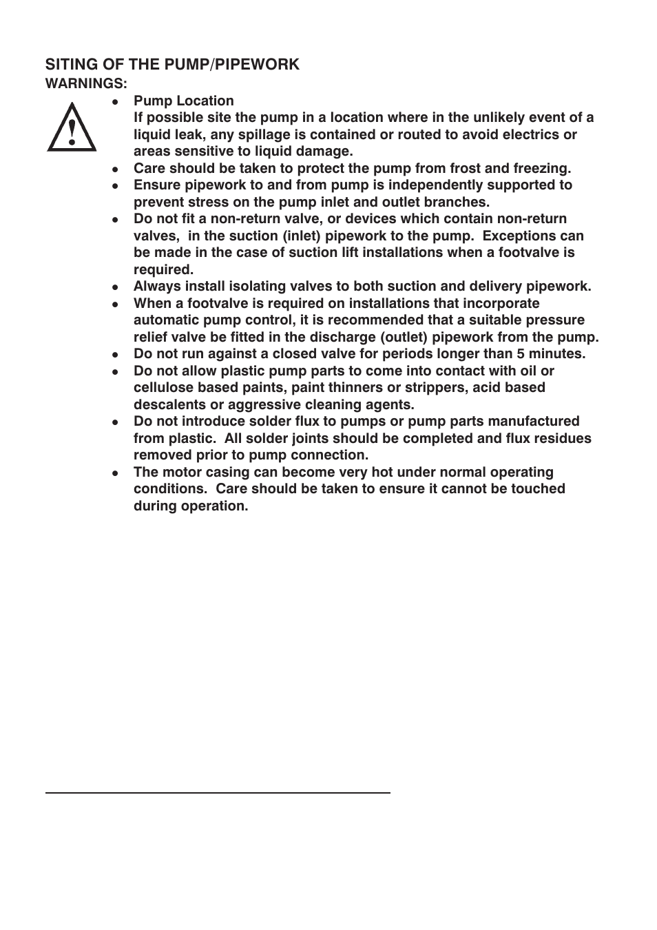 Siting of the pump/pipework, Pump mounted above liquid source (suction lift) | Stuart Turner 12/50 12 V User Manual | Page 4 / 12
