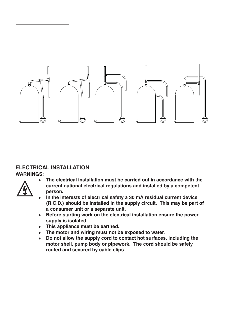 Electrical installation | Stuart Turner TFL Automatic Flow Switch User Manual | Page 10 / 20