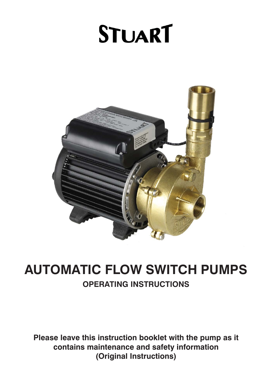 Stuart Turner LFL Automatic Flow Switch User Manual | 20 pages