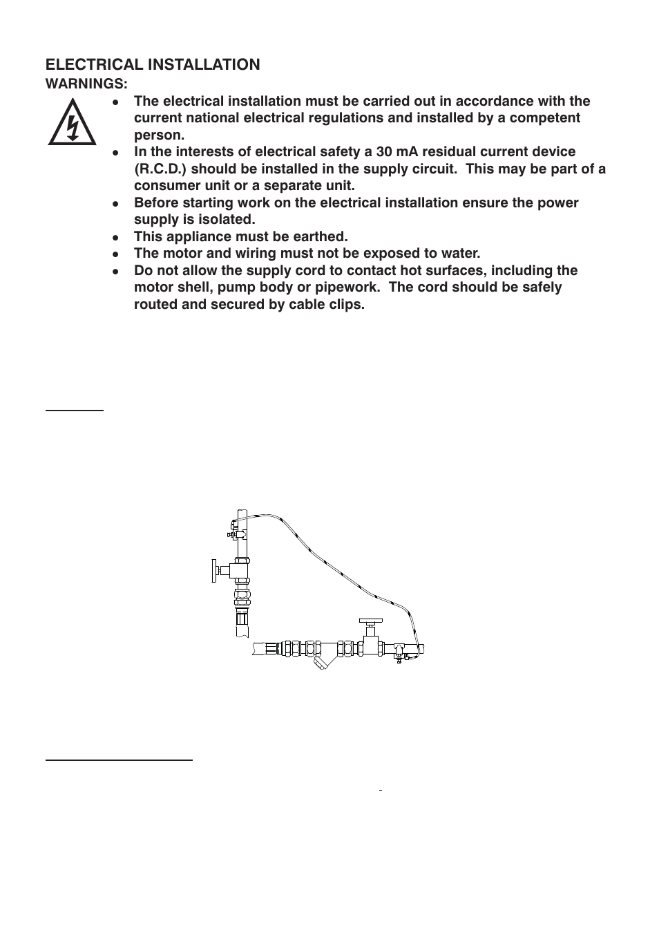 Electrical connection, Electrical installation, Earthing | Stuart Turner Boostamatic2/T12-2 User Manual | Page 11 / 20