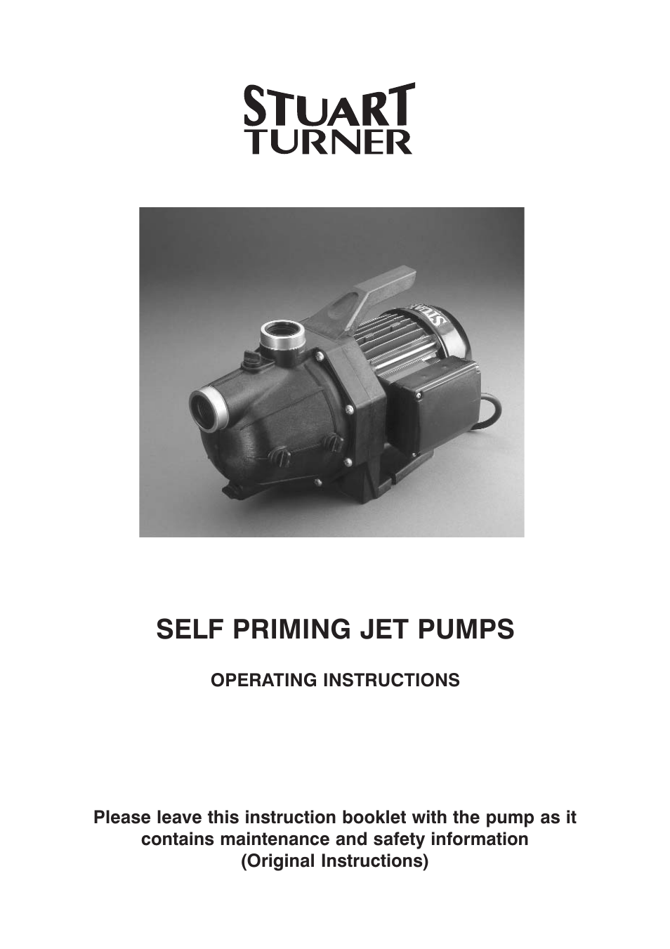 Stuart Turner Self Priming Jet 40 Centrifugal User Manual | 16 pages