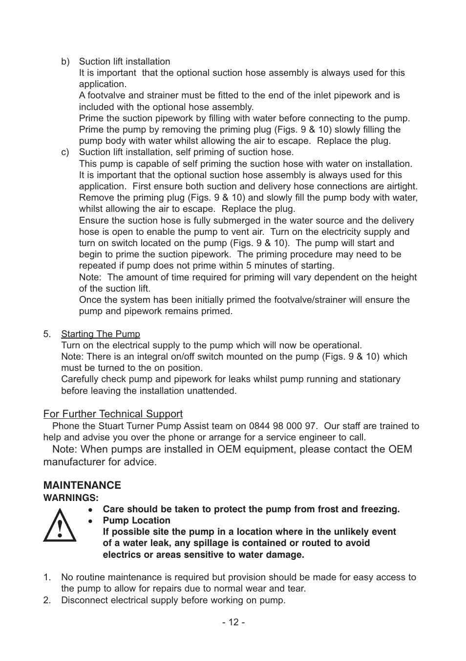 Stuart Turner Self Priming Jet 90 Centrifugal User Manual | Page 12 / 16