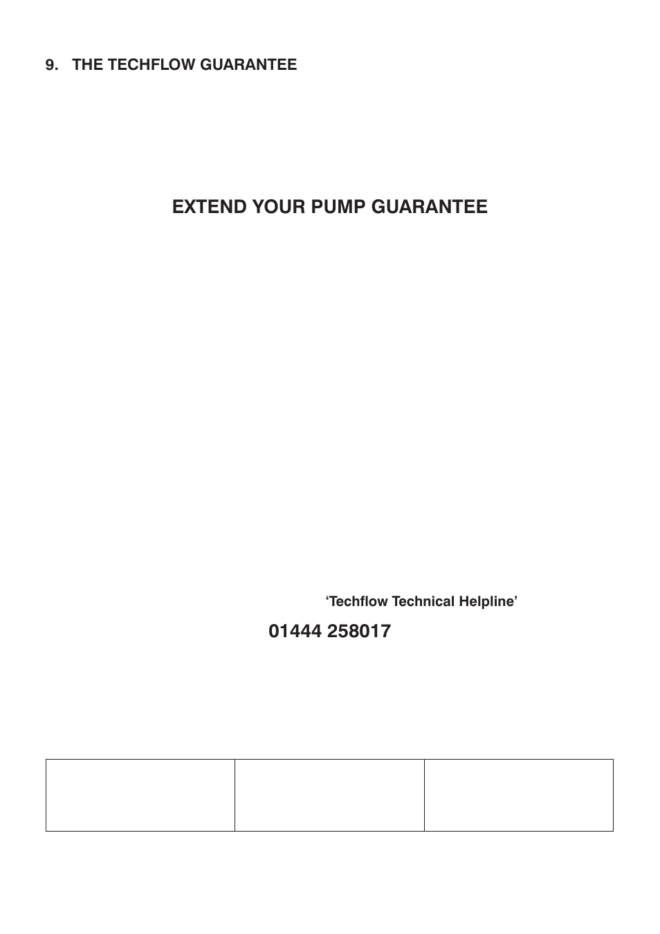 Extend your pump guarantee | Stuart Turner Techflo QT 50TNH User Manual | Page 19 / 20