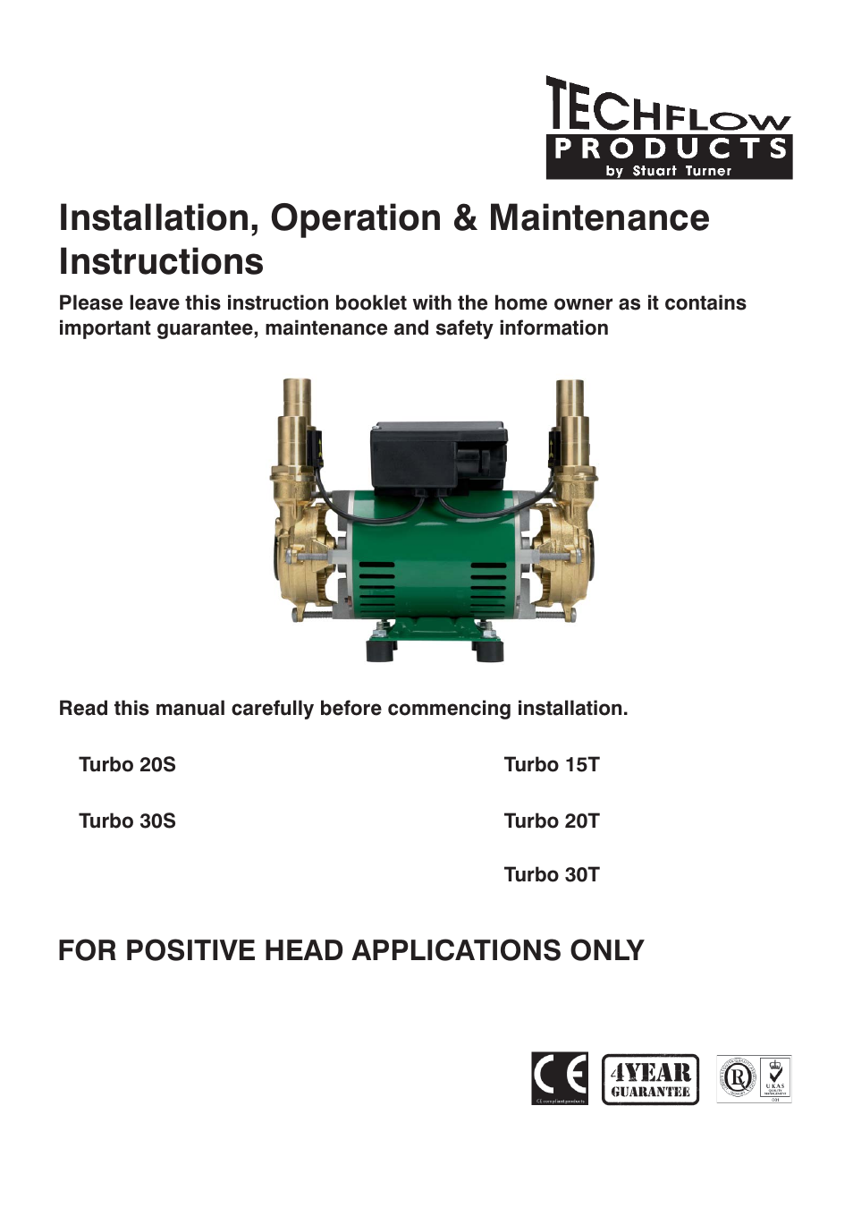 Stuart Turner Techflo Turbo 15T User Manual | 24 pages