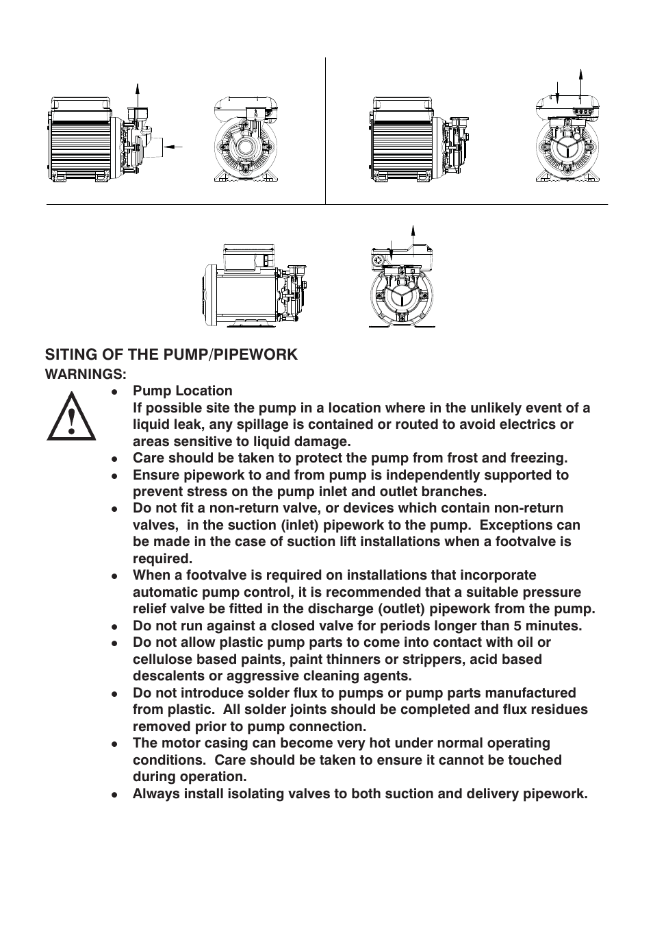 Siting of the pump/pipework | Stuart Turner RG4000 User Manual | Page 5 / 20