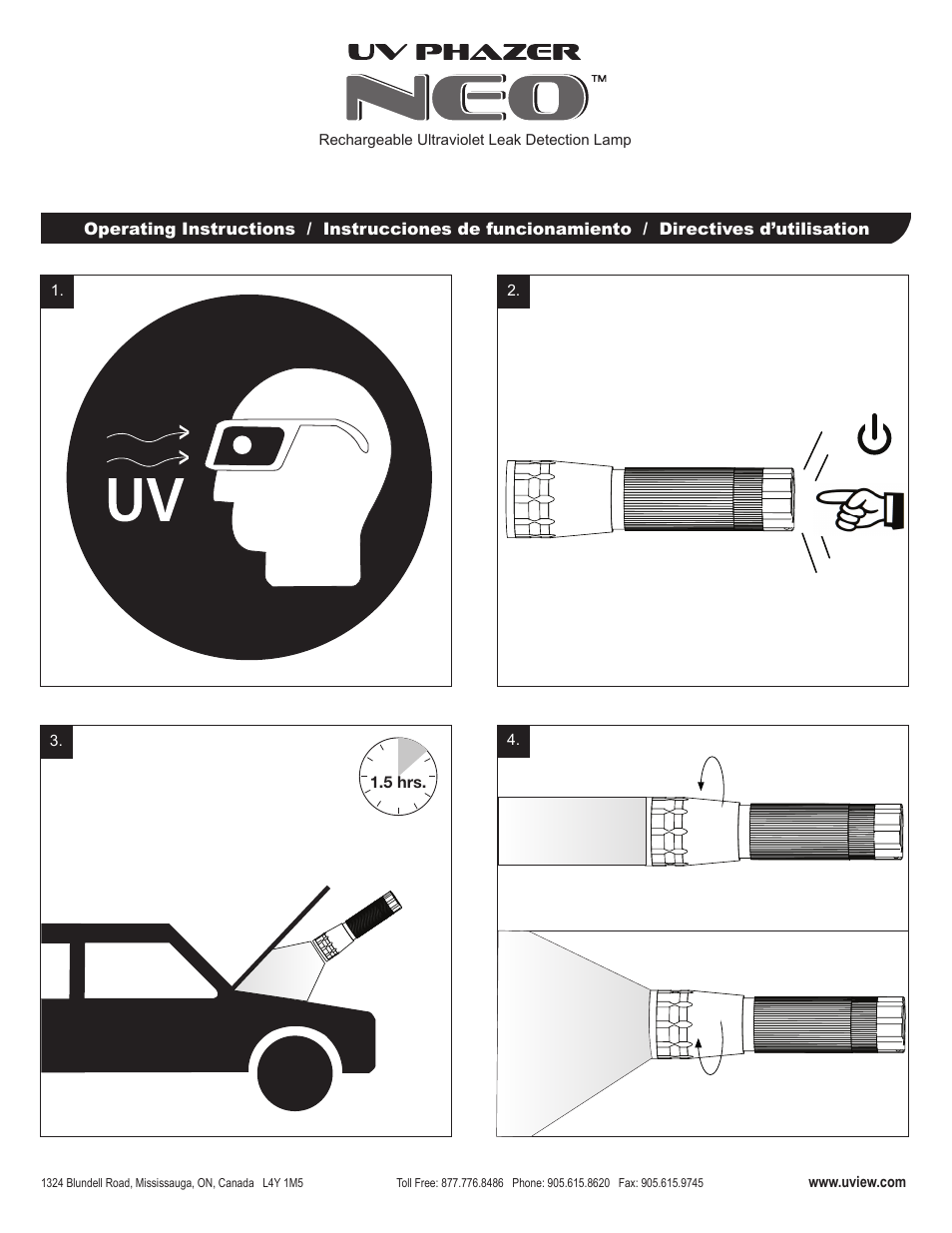 UView UV Phazer NEO UV Leak Detection Light User Manual | Page 2 / 2