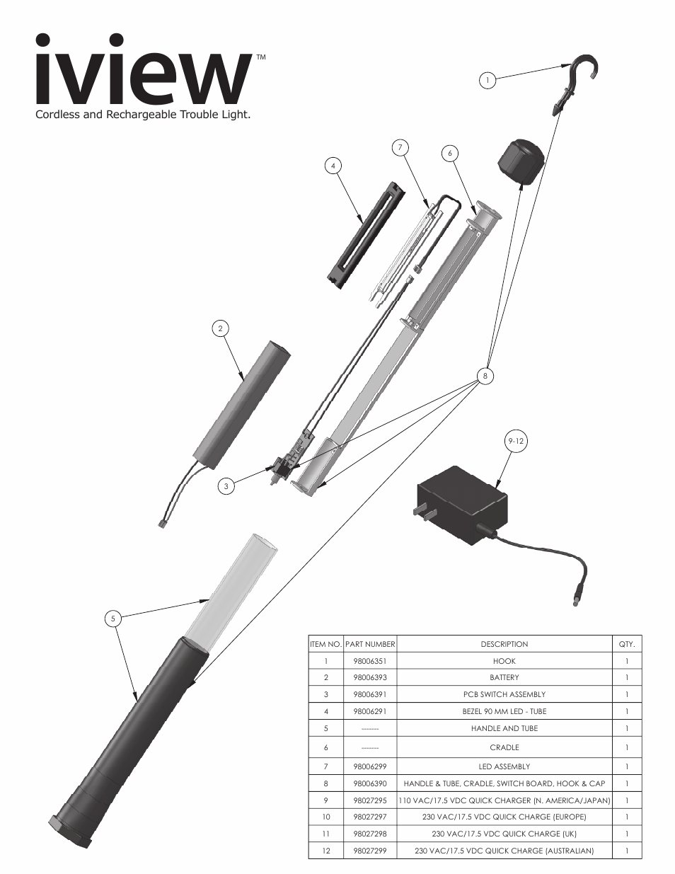 Iview | UView iView Cordless Rechargeable Worklight User Manual | Page 2 / 2