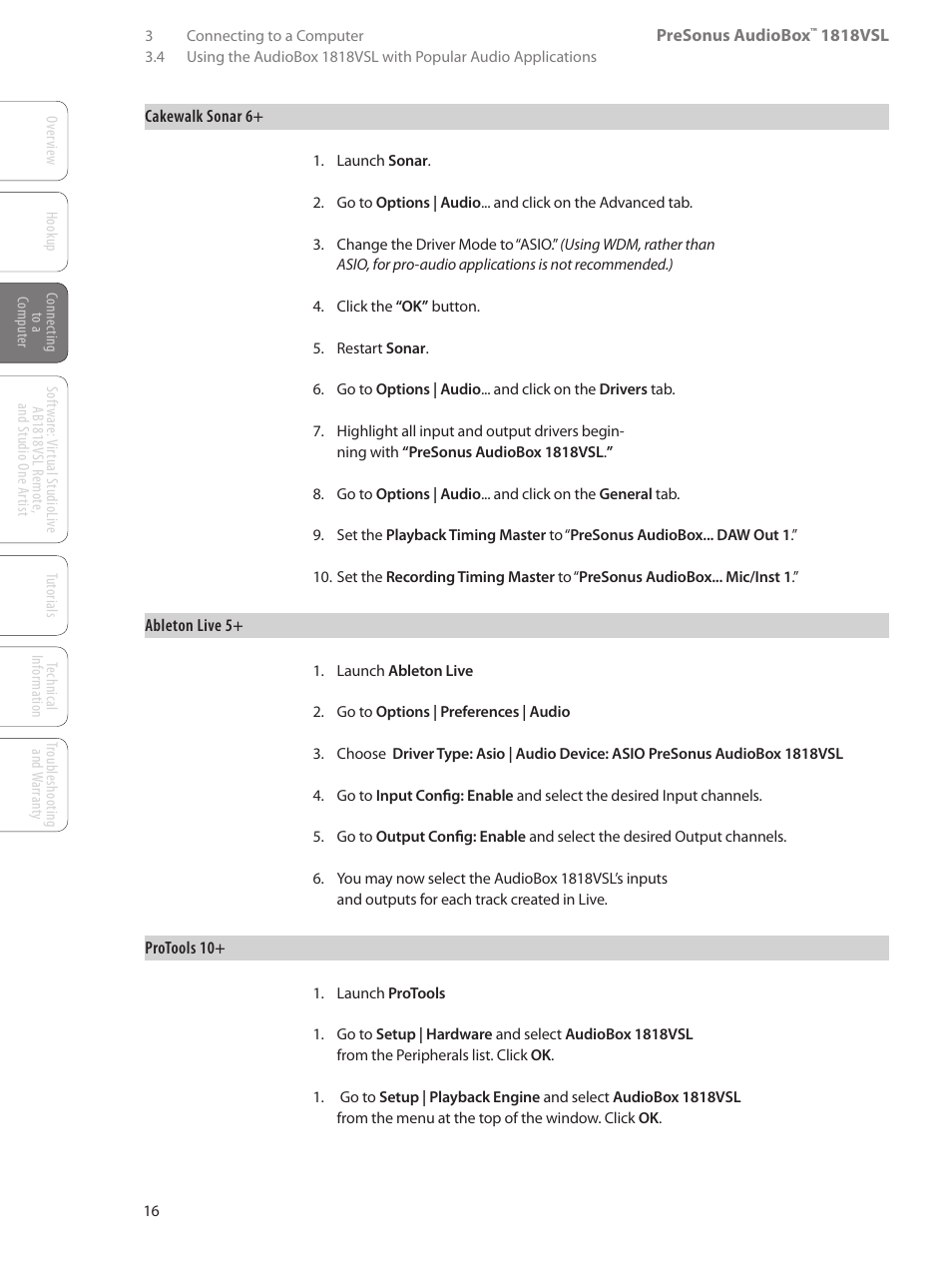 PreSonus AudioBox 1818VSL User Manual | Page 22 / 100