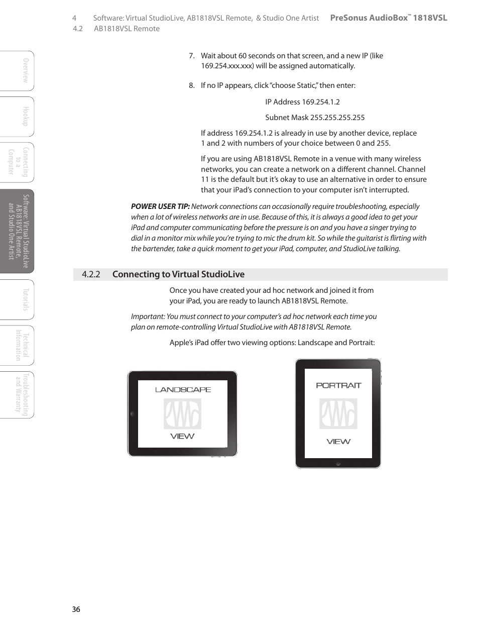 2 connecting to virtual studiolive, 2 connecting to virtual, Studiolive — 36 | PreSonus AudioBox 1818VSL User Manual | Page 42 / 100