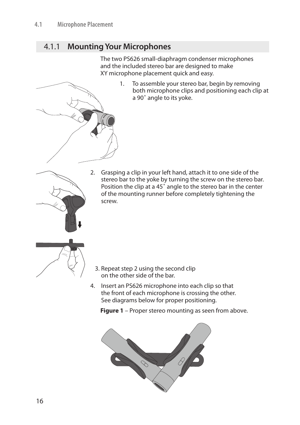 1 mounting your microphones, Mounting your microphones — 16 | PreSonus AudioBox Stereo User Manual | Page 18 / 36