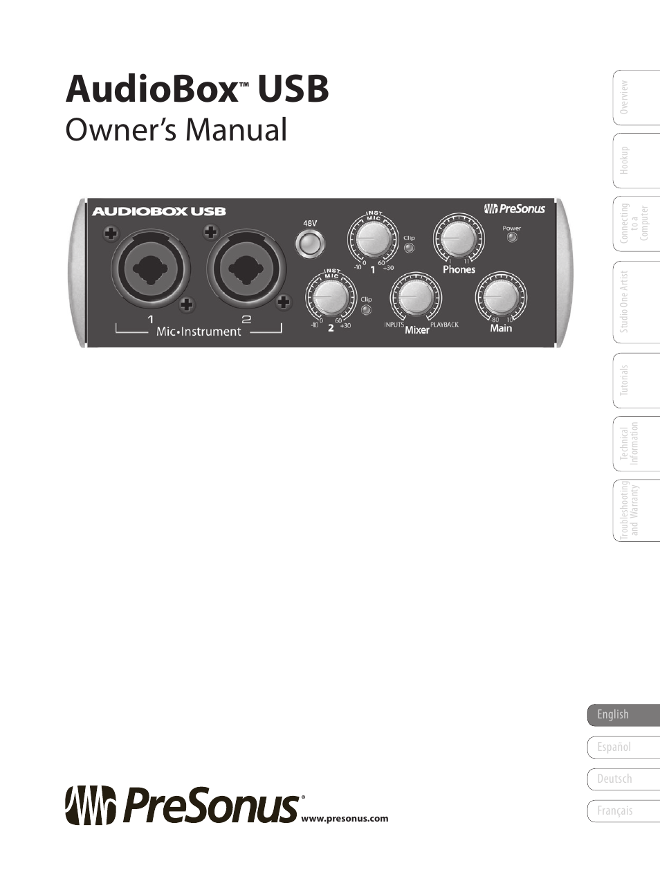 PreSonus AudioBox USB User Manual | 64 pages