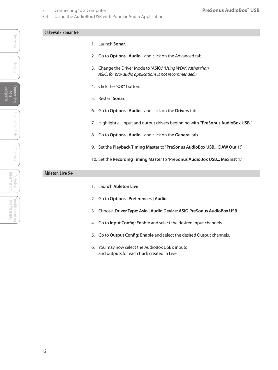 PreSonus AudioBox USB User Manual | Page 16 / 64