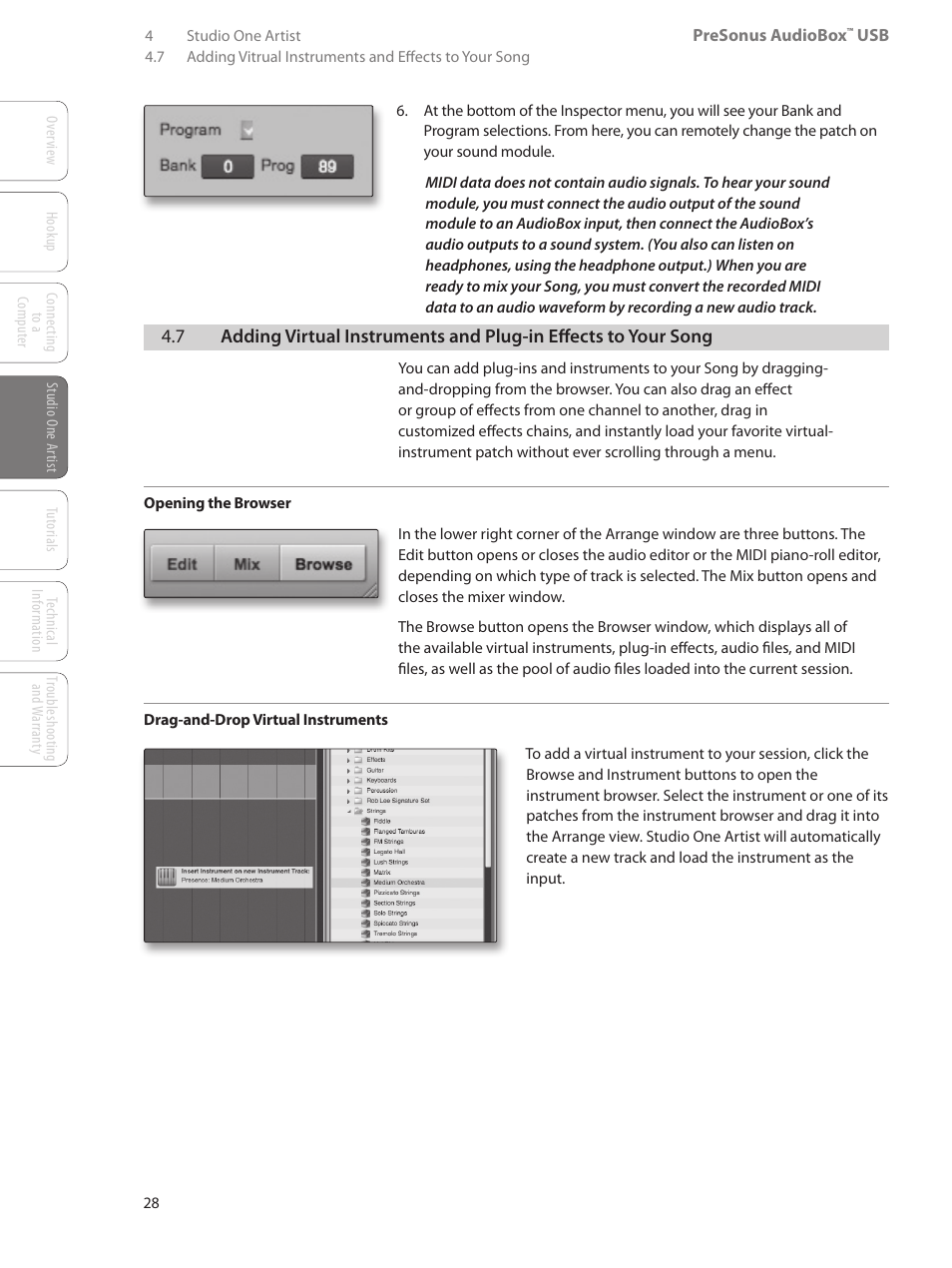 6 creating midi tracks, 6 creating midi tracks — 28 | PreSonus AudioBox USB User Manual | Page 32 / 64