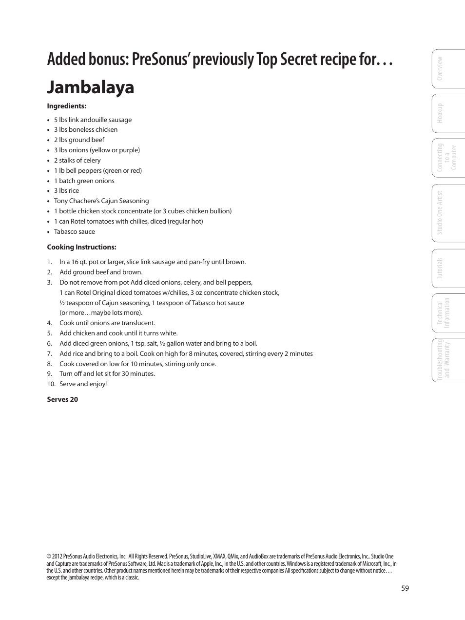 PreSonus AudioBox USB User Manual | Page 63 / 64