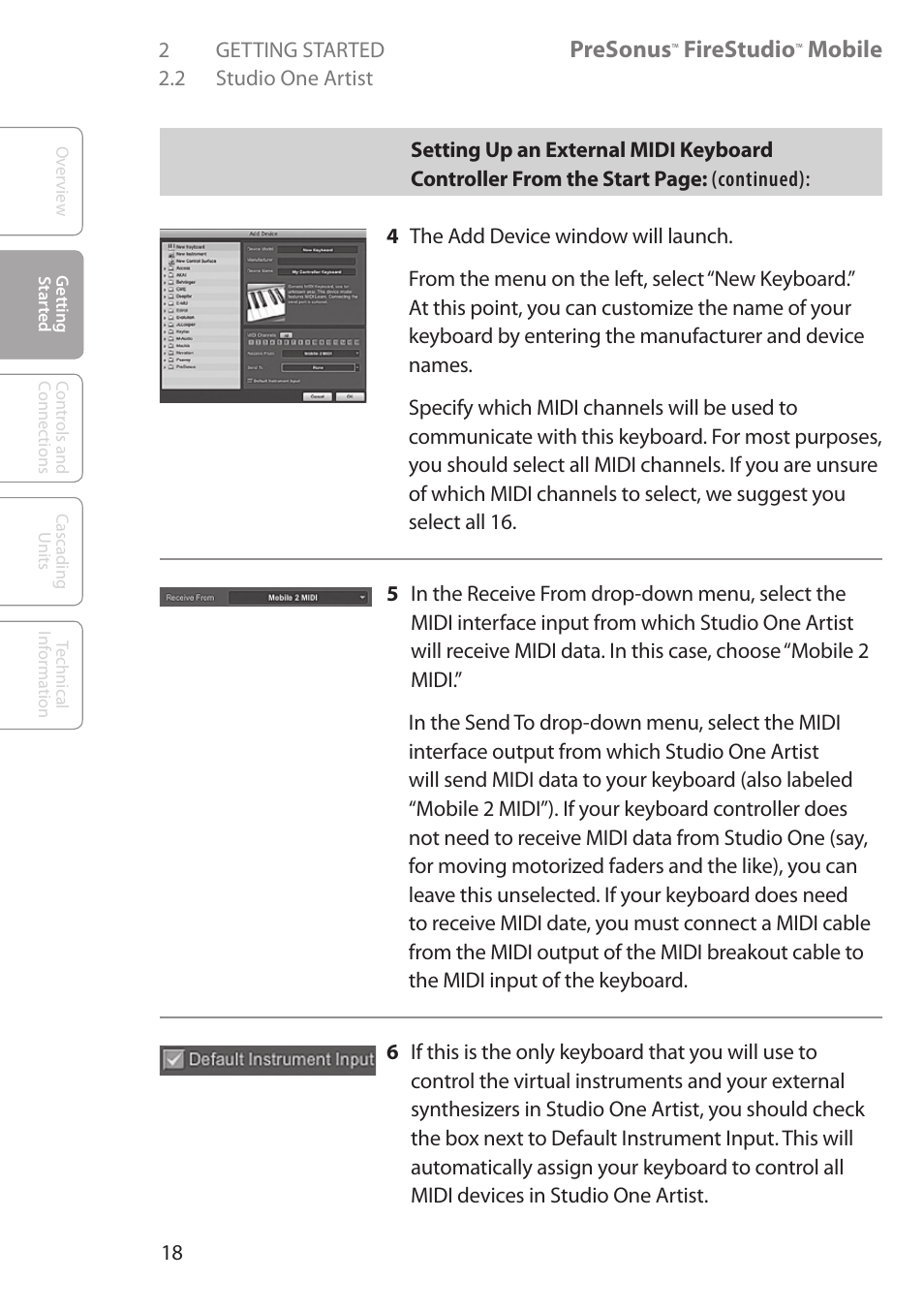 Presonus, Firestudio, Mobile | PreSonus FireStudio Mobile User Manual | Page 18 / 68