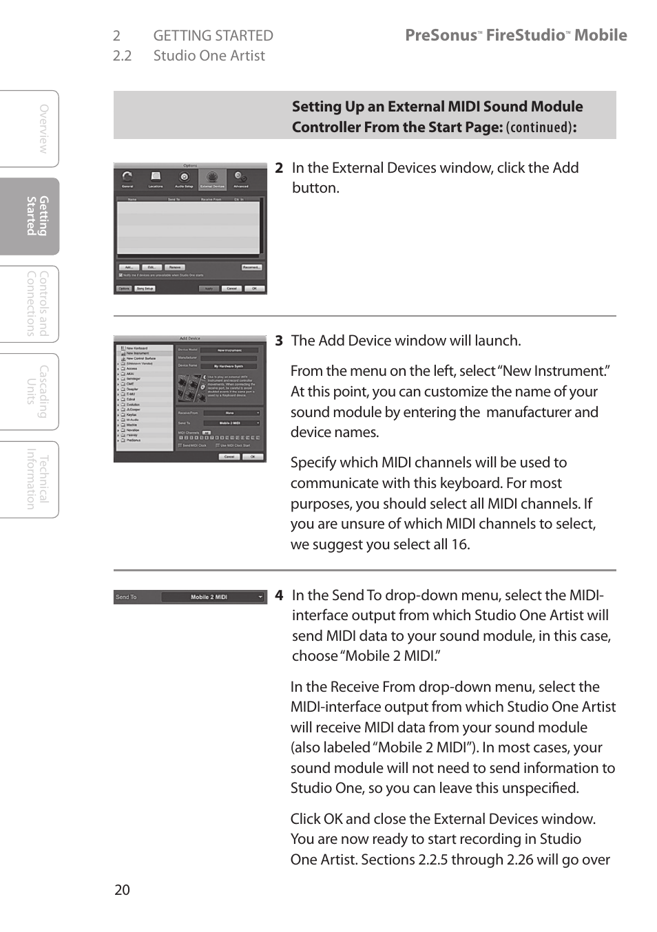 Presonus, Firestudio, Mobile | PreSonus FireStudio Mobile User Manual | Page 20 / 68