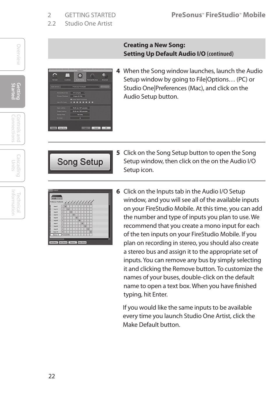 Presonus, Firestudio, Mobile | PreSonus FireStudio Mobile User Manual | Page 22 / 68