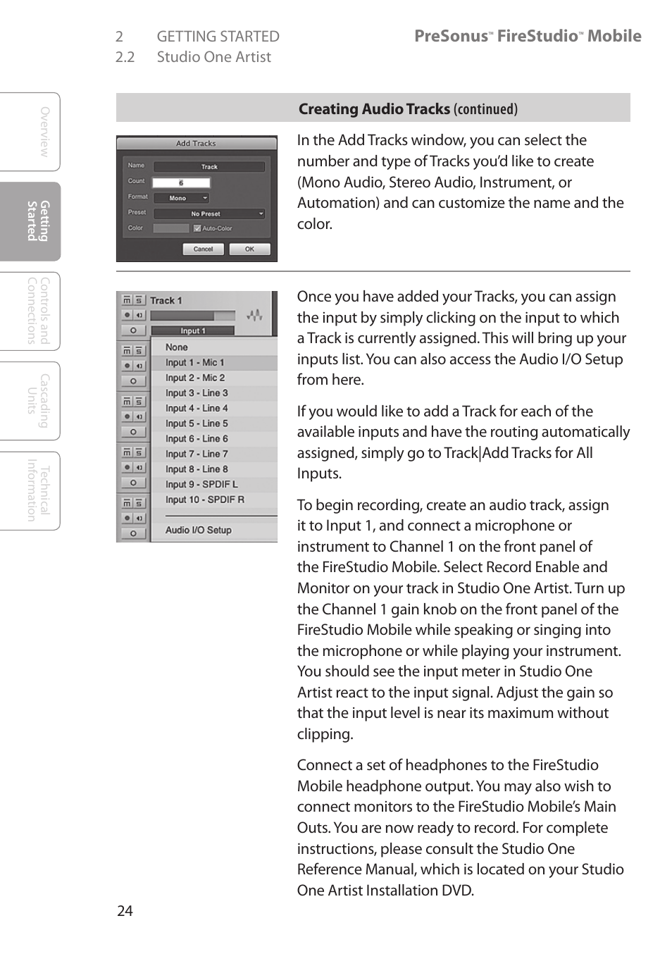 Presonus, Firestudio, Mobile | PreSonus FireStudio Mobile User Manual | Page 24 / 68